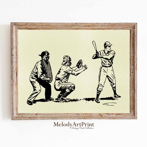 Baseball Vintage Sports Wall Art, Printable Art Print Digital Download, Boy Bedroom Decor, DIY Nursery Wall, Sport Posters, Little Kid Art