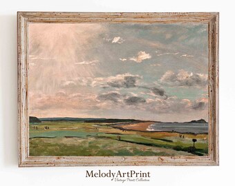 Vintage Golf Landscape Painting: Printable Sports Art (Digital Download)