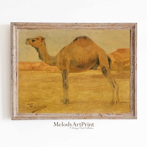 Camel Prints Digital Download, Desert Camel Wall Art, Peekaboo Print, Boho, Bohemian Prints, Original Vintage Artwork