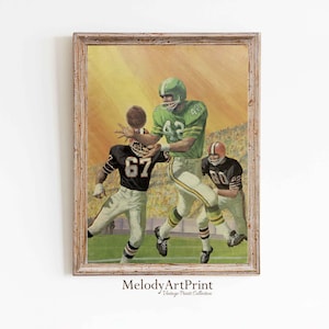 Vintage Football Print, Football Painting Boys Room, Football Art, Football Wall Art, Football Printable, Boys Room Artwork, Sport Art Print