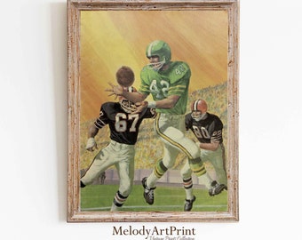 Vintage Football Painting Art Print, Boys Room Decor (Digital Download)