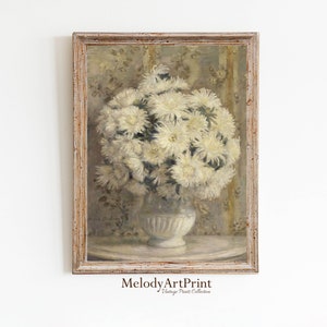 Daisy Still Life Painting, Vintage Printable Wall Art, Daisy Flower Wall Art, Spring Flowers, Digital Download