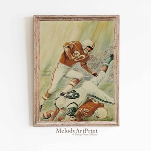 Football Vintage Posters, Football Art, Football Printable, Boys Room Artwork, Football Wall Art, American Football Print, Sport Art Prints