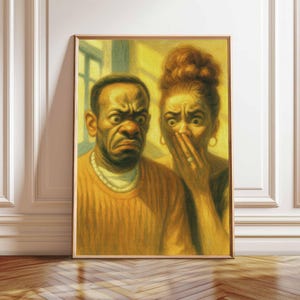 Stank Face Funny Wall Art Print, Bold Black Expressionist Poster, Afrocentric Bathroom Decor, Ebonic Embrace Digital Download for Home