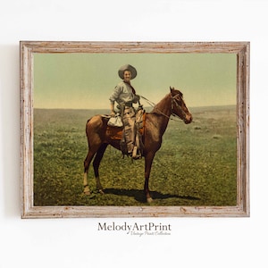 Vintage Cowboy Portrait Print: Rustic Western Art (Digital Download)