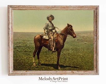 Vintage Cowboy Portrait Print: Rustic Western Art (Digital Download)