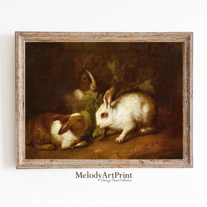Bunny Rabbit Print, Woodland Animal Print, Rabbit Wall Art, Brown White Bunny Print, Printable Rabbit, Nursery Bunny Art, Instant Download