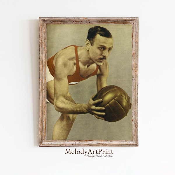 Impression vintage de basket-ball, affiche de joueur de basket-ball, impressions d'affiches de sport, cadeau de fan de basket-ball, basket-ball vintage, imprimable à télécharger