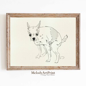 Printable Dog Wall Art, Dog Art Digital, Pooping Dog, Dog Bathroom Prints, Printable Wall Art, Digital Wall Art Printable, Vintage Poster