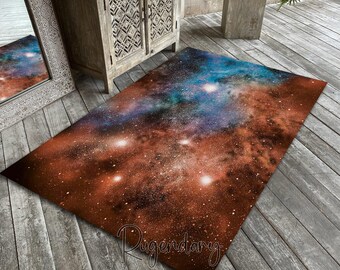 Milky Way Rug: Colorful Nebula Space Carpet, Galaxy Room Decor - Etsy