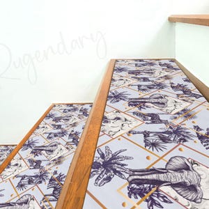 Trapmat met jungledierenmotief: gouden trapmat