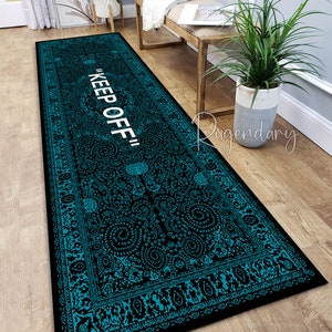 Cool Keep Off Rug, Long Runner Rug, Keep Off Carpet, Blue Color Area Mat, Aesthetic Keepoff Rug, Sneaker Room Rug, Hypebeast Decor