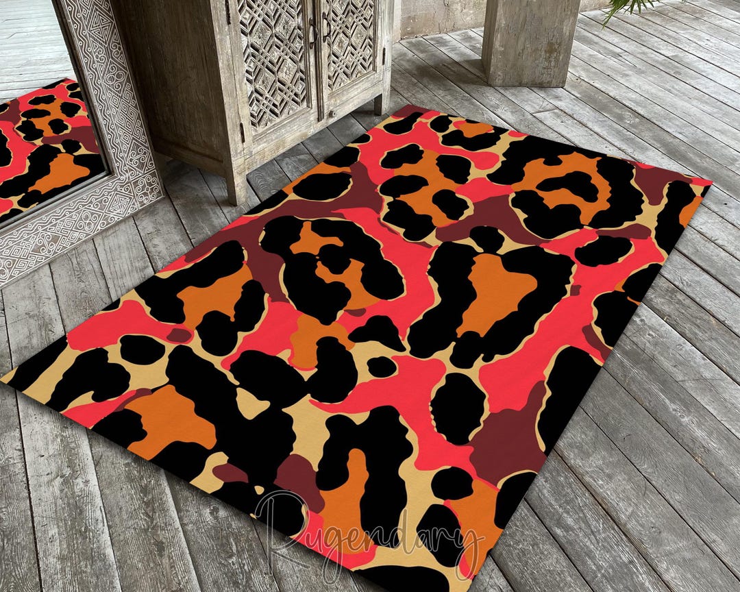 Wool Abstract Animal Pattern Rug Leopard Print Carpet: Animal Pattern Rug Modern Decor - Etsy
