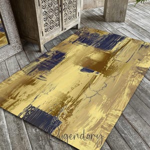 Retro Style Luxury Rug, Modern Carpet, Gold Color Living Room Mat, Bohemian Home Decor