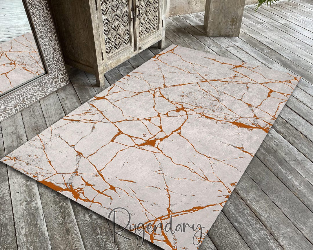 Marble Pattern Rug: Mosaic Style Mat, Trendy Home Decor - Etsy