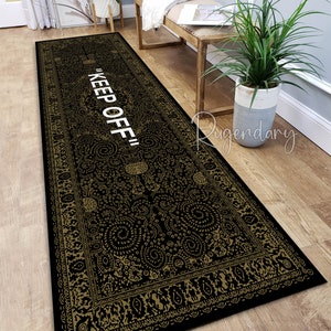 Dark Color Keep Off Rug, Long Runner Rug for Hallway, Keep OFF Carpet, Nonslip Modern Area Mat, Bedroom Bedside Runner Rug, Keepoff Rug