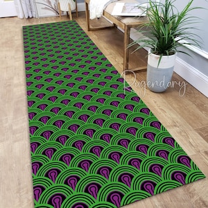 The Shining Rug, Overlook Hotel Carpet, Corridor Runner Rug, Nostalgic Horror Mat, Halloween Decor, Green Rug, Movie Decor