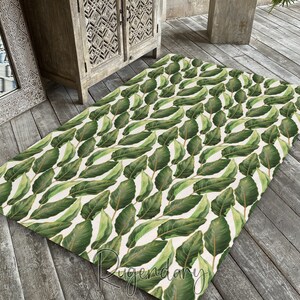 Palmenblätter Muster exotischer Dschungel Teppich, tropisches Dekor, Blumenteppich, botanisches Pflanzendekor