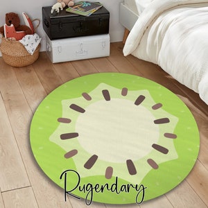 Alfombra de kiwi de dibujos animados, antideslizante, lavable a máquina, suave, alfombra de la habitación de los niños, alfombra de los niños, alfombra de juegos, alfombra de la guardería, alfombra de frutas, decoración de la sala de juegos