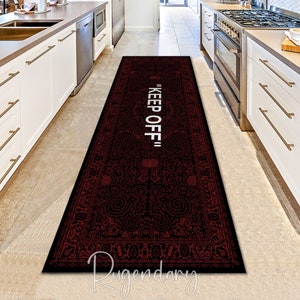 Aesthetic Runner Rug, Keep Off Carpet, Cool Keep Off Rug, Burgundy Black Keep Off Rug, Keepoff Carpet