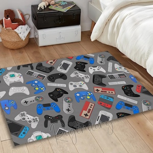 Retro Game Controller Rug: Gamer Room Decor