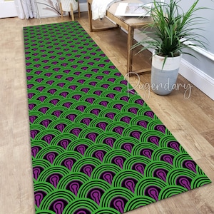 The Shining Rug, Overlook Hotel Carpet, Corridor Runner Rug, Nostalgic Horror Mat, Halloween Decor, Green Rug, Movie Decor
