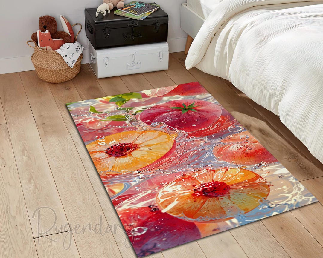 Citrus Fruit Rug: Orange Slice Carpet Kitchen Decor - Etsy