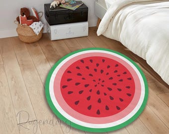 Tapis dessin animé pastèque : décoration moderne pour chambre de bébé