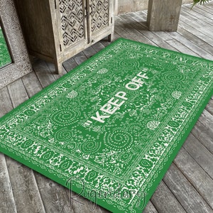 Keep Off Rug, Green Color Cool Keep Off Carpet, Large Long Runner Rug for Hallway, Hypebeast Decor, Keep Off White Rug, Wet Grass Rug