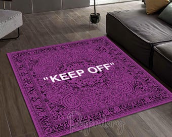 Lila Hypebeast-matta: Modern matta "Keep Off"