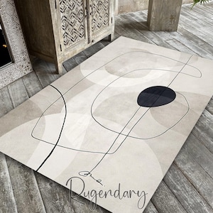 Modern Art Rug, Abstract Carpet, Living Room Mat, Scandinavian Decor