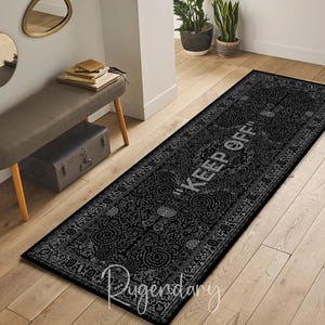Black and Silver color Keep Off Rug, Cool Keep Off Carpet, Hypebeast Rug, Aesthetic Bedroom Decor, Sneaker Runner Rug, Wet Grass Keepoff Rug