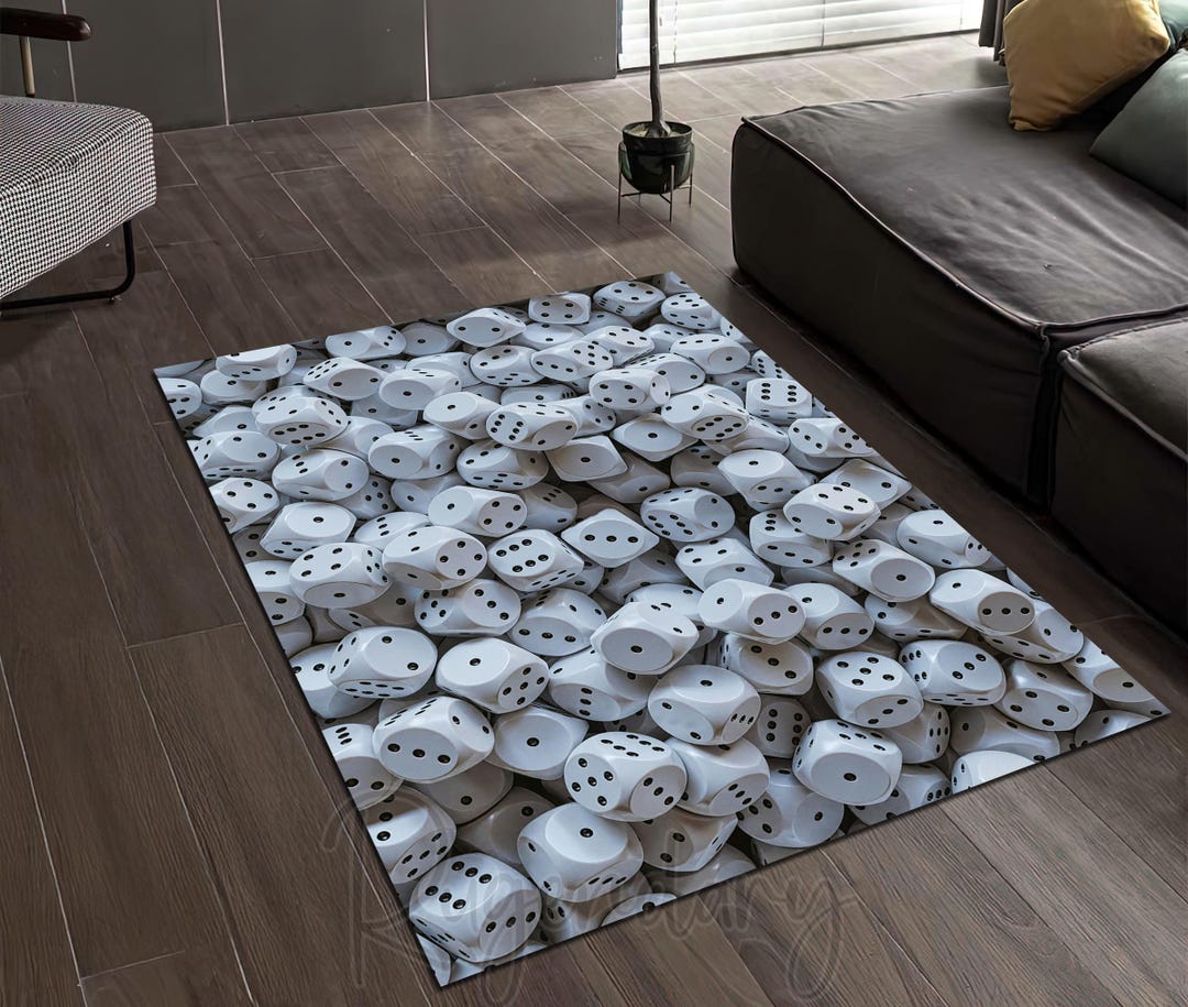Dice Themed Gaming Rug, Game Room Mat, Gamer Decor, Gift for Gamer - Etsy