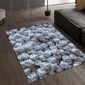 Dice Pattern Rug, Casino Game Carpet, Gambling Mat, Fun Dice Decor