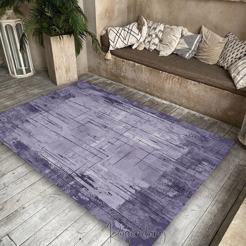 Modern Striped Printed Rug, Kitchen Area Mat, Bohemian Carpet, Living