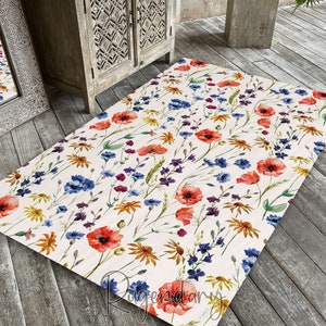 SIXHOME Floral Kitchen Rugs Cushioned Anti Fatigue Kitchen Mat 1/2 Inch  Thick Non Slip Kitchen Rugs and Mats Foam Comfort Standing Mat for Kitchen