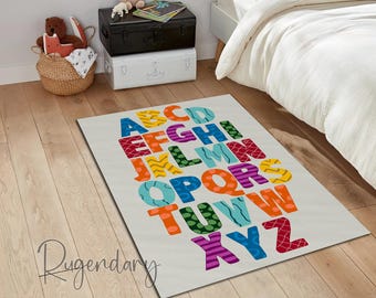 Alphabet Kids Rug: Colorful ABC Nursery Play Mat