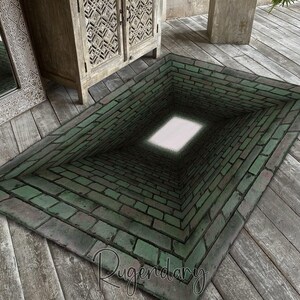 Dywan iluzyjny 3D Vortex: Dywan wirowy, dekoracja salonu
