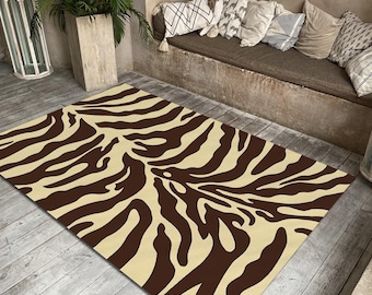 Zebra Skin Pattern Rug, Animal Carpet, Luxury Mat, Living Room Decor, Modern Rug