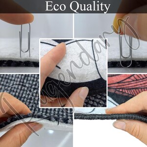 The image is a collage of five photos showing hands holding and interacting with various objects, including a paper clip, a piece of fabric, and a black and white patterned fabric.