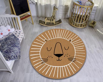 Baby Lion Rug: Plush, Non-Slip Nursery Playroom Mat
