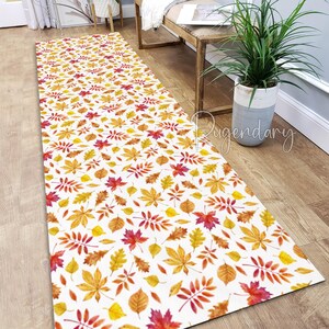 Autumn Leaves Hallway Runner Rug: Soft Kitchen Entryway Mat