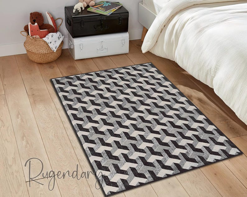 3D Abstract Rug: Optical Illusion Vortex Geometric Mat - Etsy
