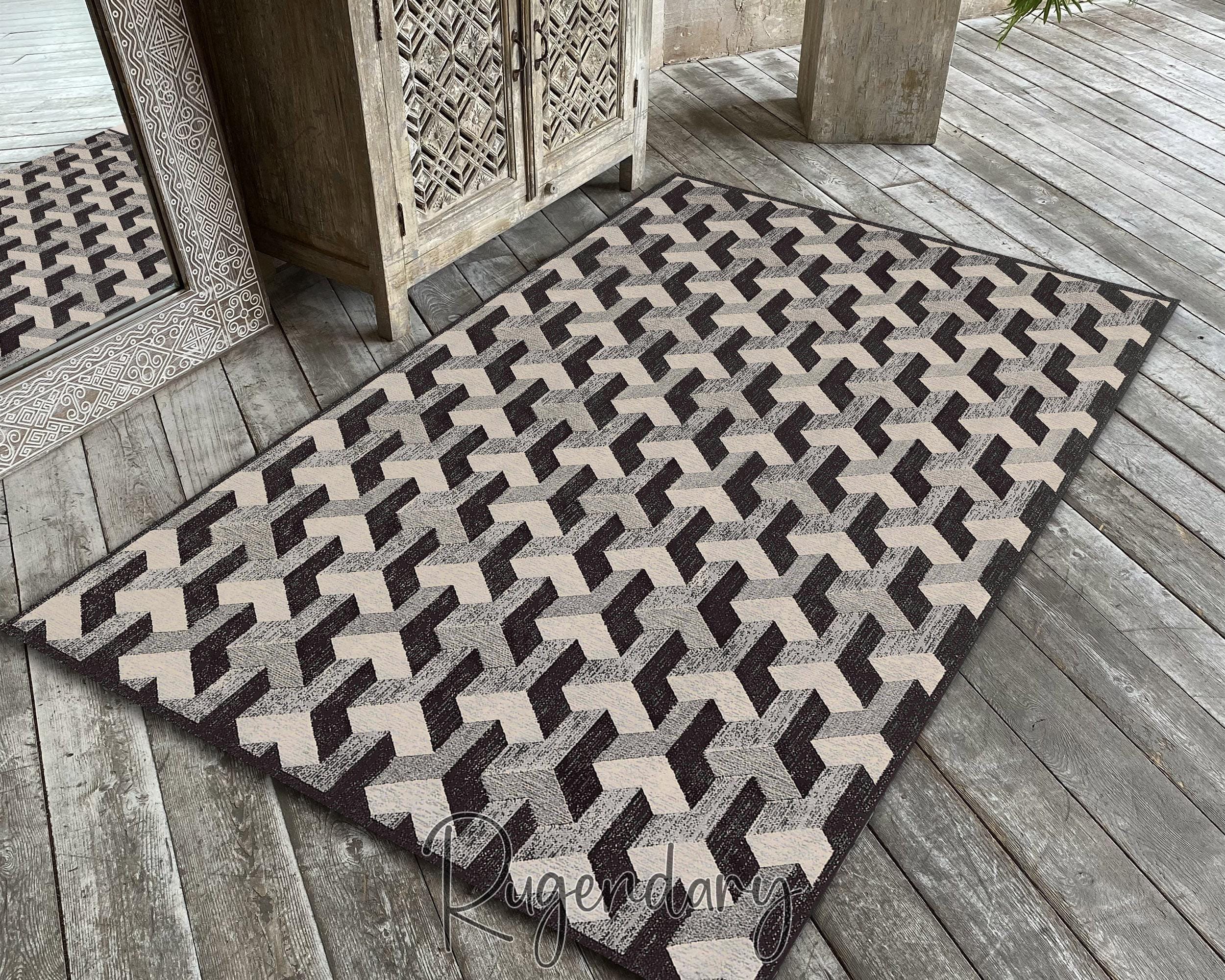 3D Abstract Rug: Optical Illusion Vortex Geometric Mat - Etsy