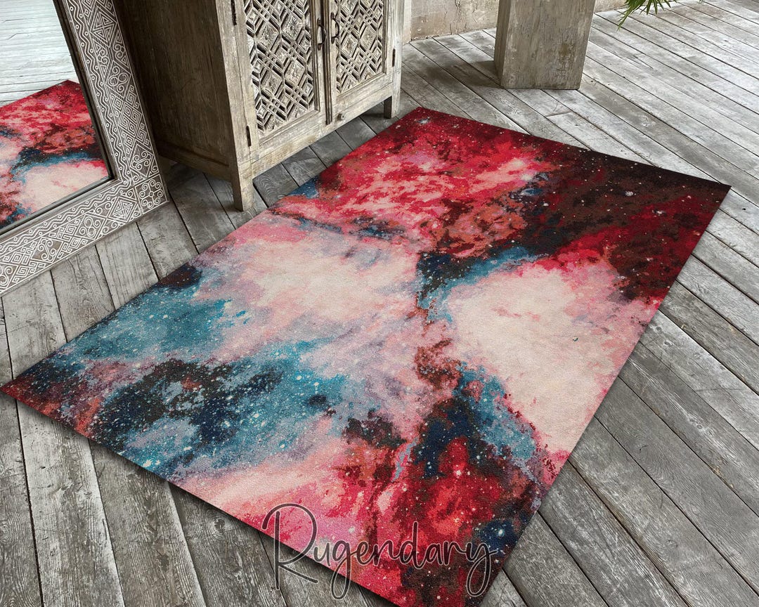 Universe Rug Colorful Universe Themed Rug, Galaxy Carpet, Space Room Mat, Milky Way ...