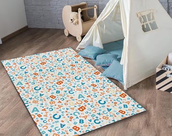 Alphabet Kids Rug: ABC Educational Carpet, Soft Nursery Décor