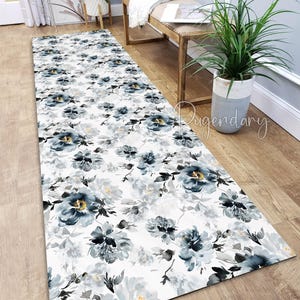 Loper vloerkleed boho bloemen: donkere kleur boho keukentapijt