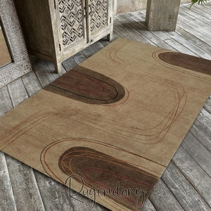 Scandinavian Rug, Minimal Home Decor, Boho Style Carpet, Modern Mat, Living Room Rug