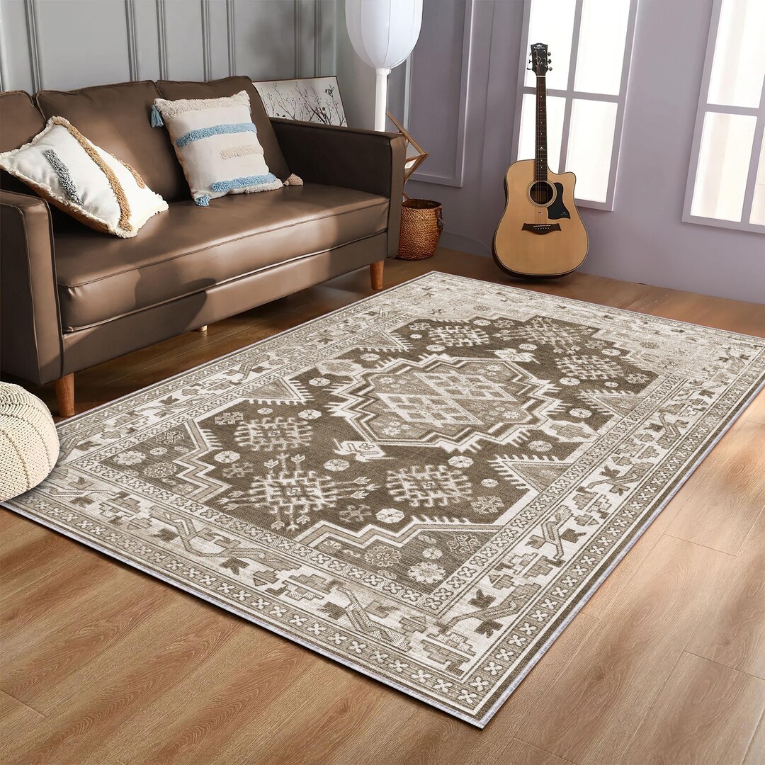 Tribal Beige Rug Rustic Oriental Carpet - Etsy