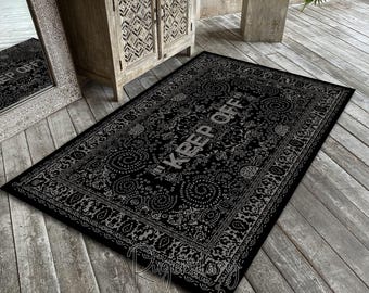 Keep Off Rug: Modern loperkleed in zilver en zwart